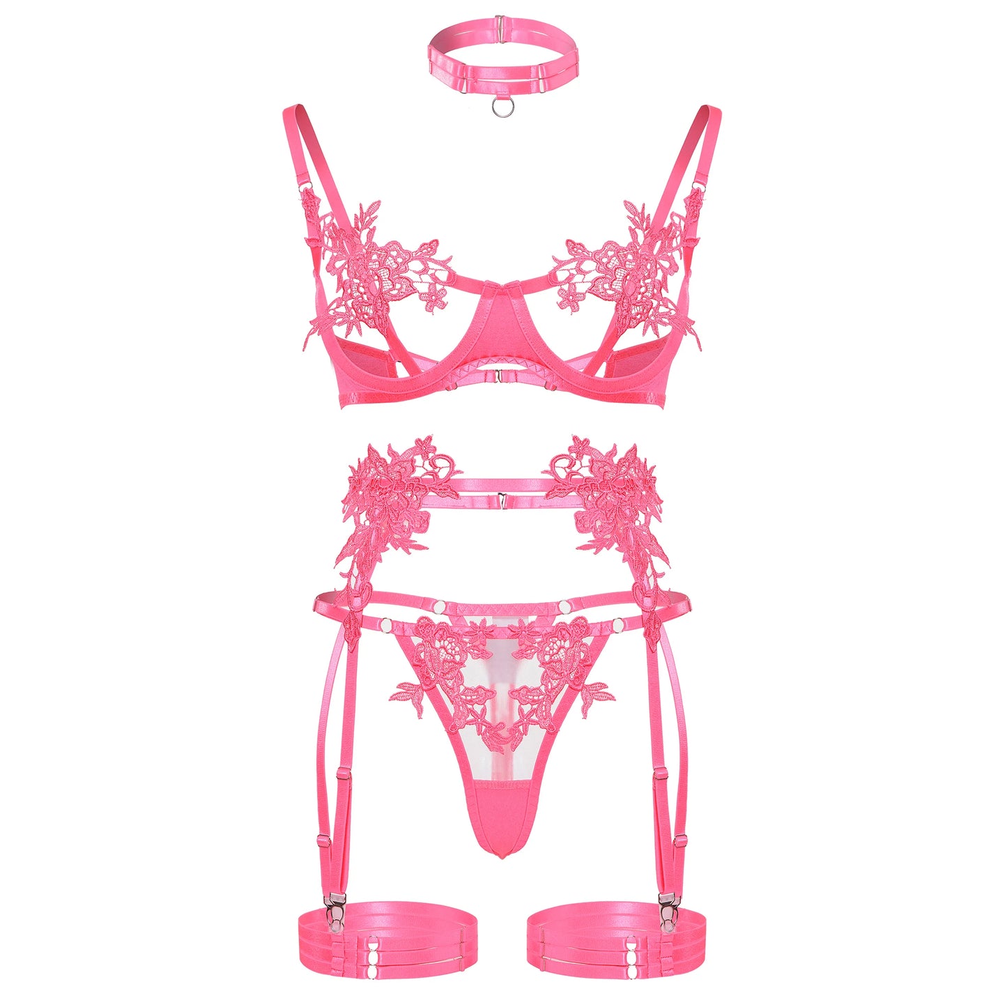 Lingerie Open Bra See Through Fancy Underwear Luxury Lace Outfits Intimate Lingerie Set - The Clothing Company Sydney
