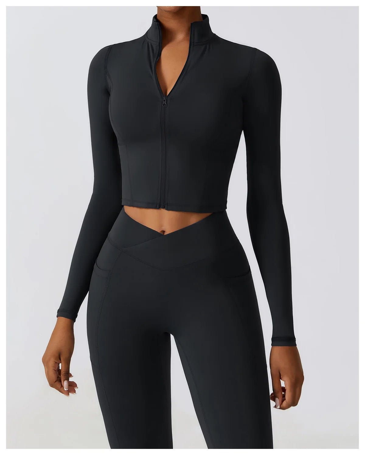 Women's High Elastic Crop Top Spandex Long Sleeve Yoga Shirts Sportswear Yoga Jacket Workout Gym Clothing Sports Clothes The Clothing Company Sydney