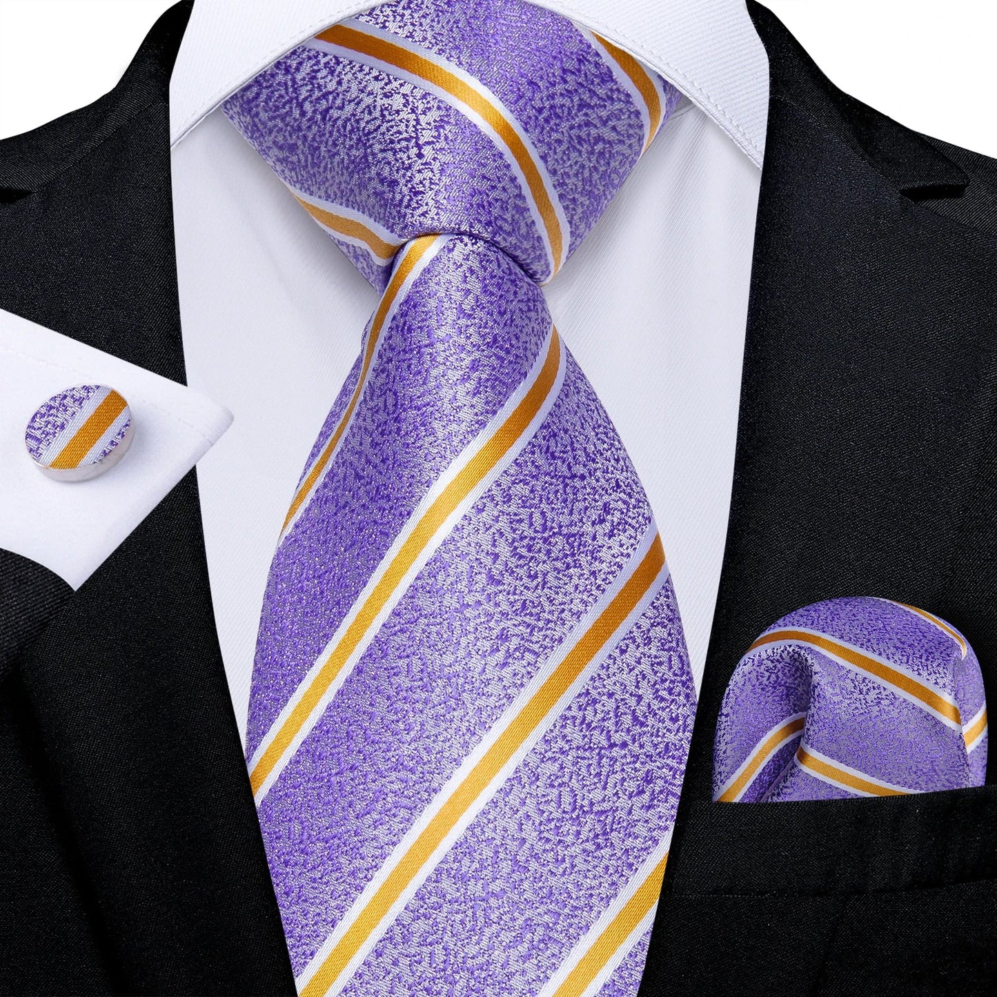 Luxury Purple Paisley Silk Tie Set for Men – 8cm Gift Set The Clothing Company Sydney