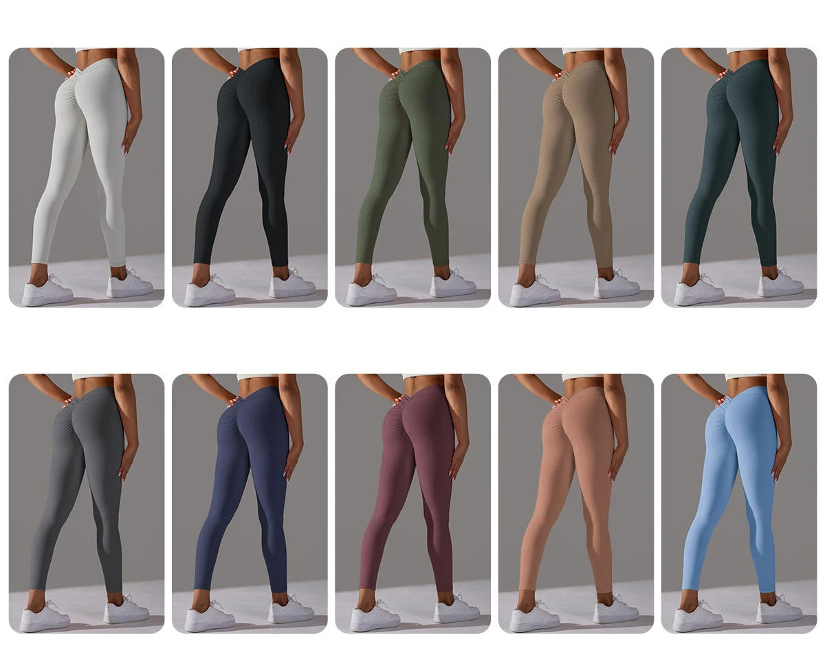 V Shape Waist Push Up Women's Fitness Yoga Pants Workout Tights Gym Leggings - The Clothing Company Sydney