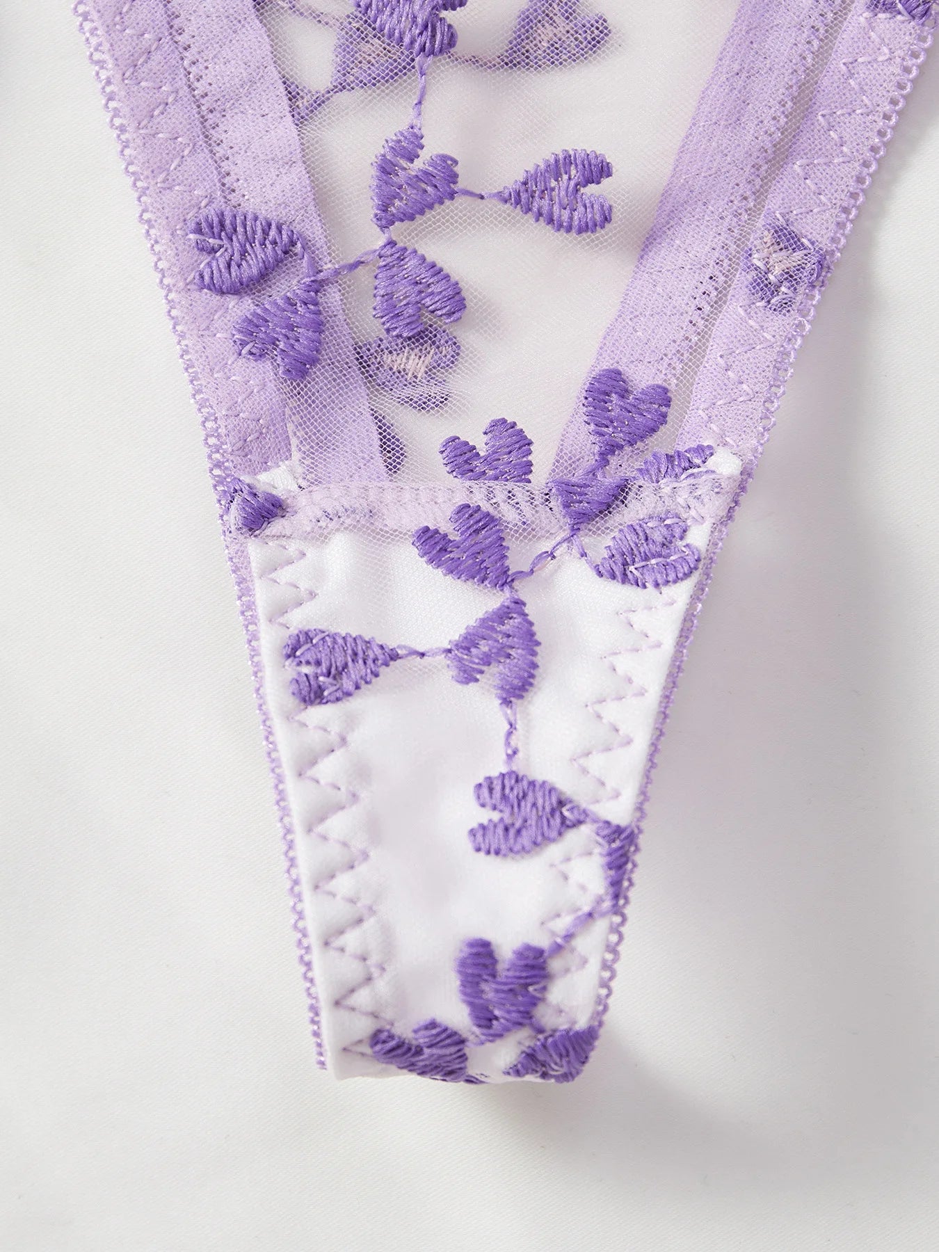 Heart Shaped Embroidery 2 Piece Lace Lineries Outfit Set - The Clothing Company Sydney