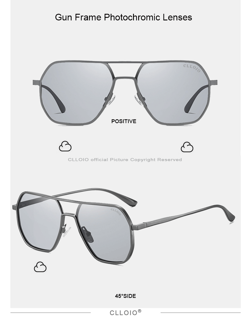Fashion Aluminum Photochromic Sunglasses Men Women Polarised Sun Glasses Chameleon Anti-glare Driving Sunglasses - The Clothing Company Sydney