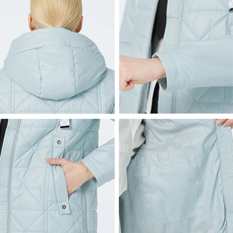 Women's Padded Coat Autumn Mid-Length Loose Parka Light Cotton Quilted Jacket - The Clothing Company Sydney