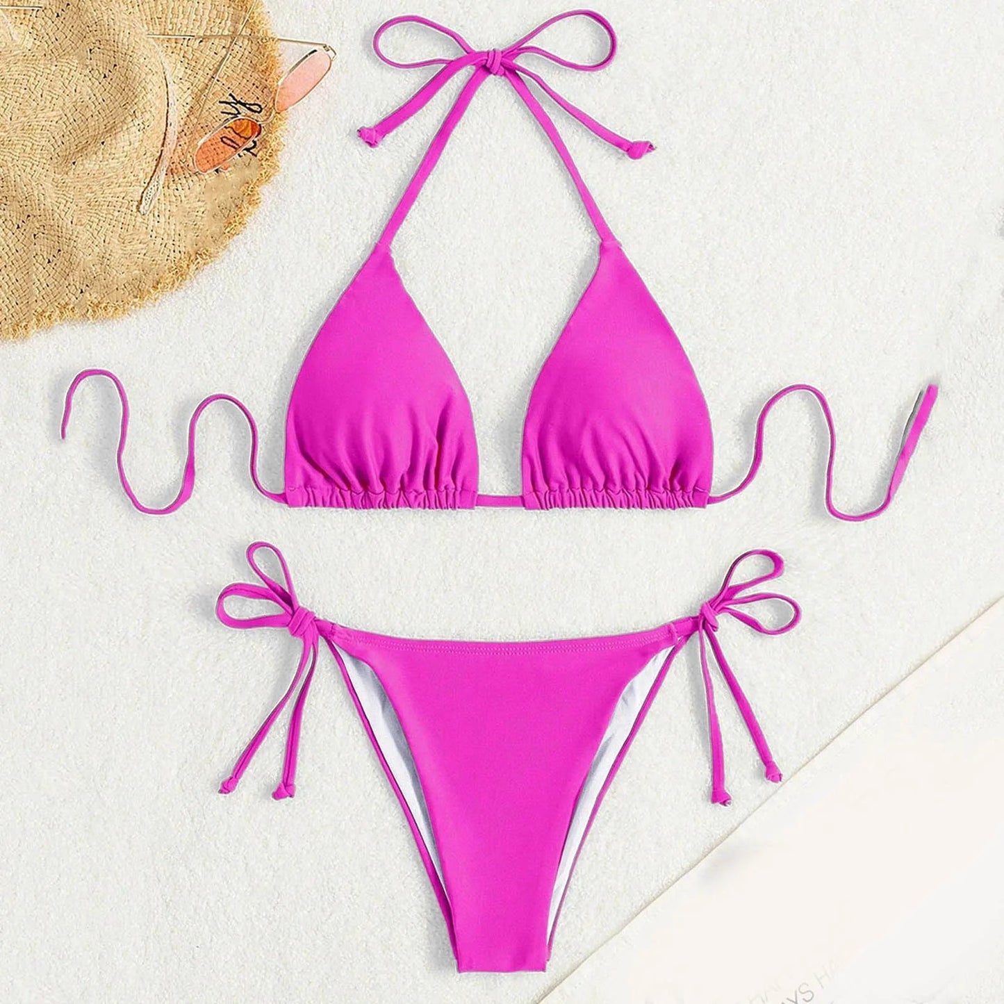 2 Piece Bikini Swimsuit Brazilian Pink Bikini Bather Bathing Suit For Women Triangle Top Thongs Swimsuits The Clothing Company Sydney