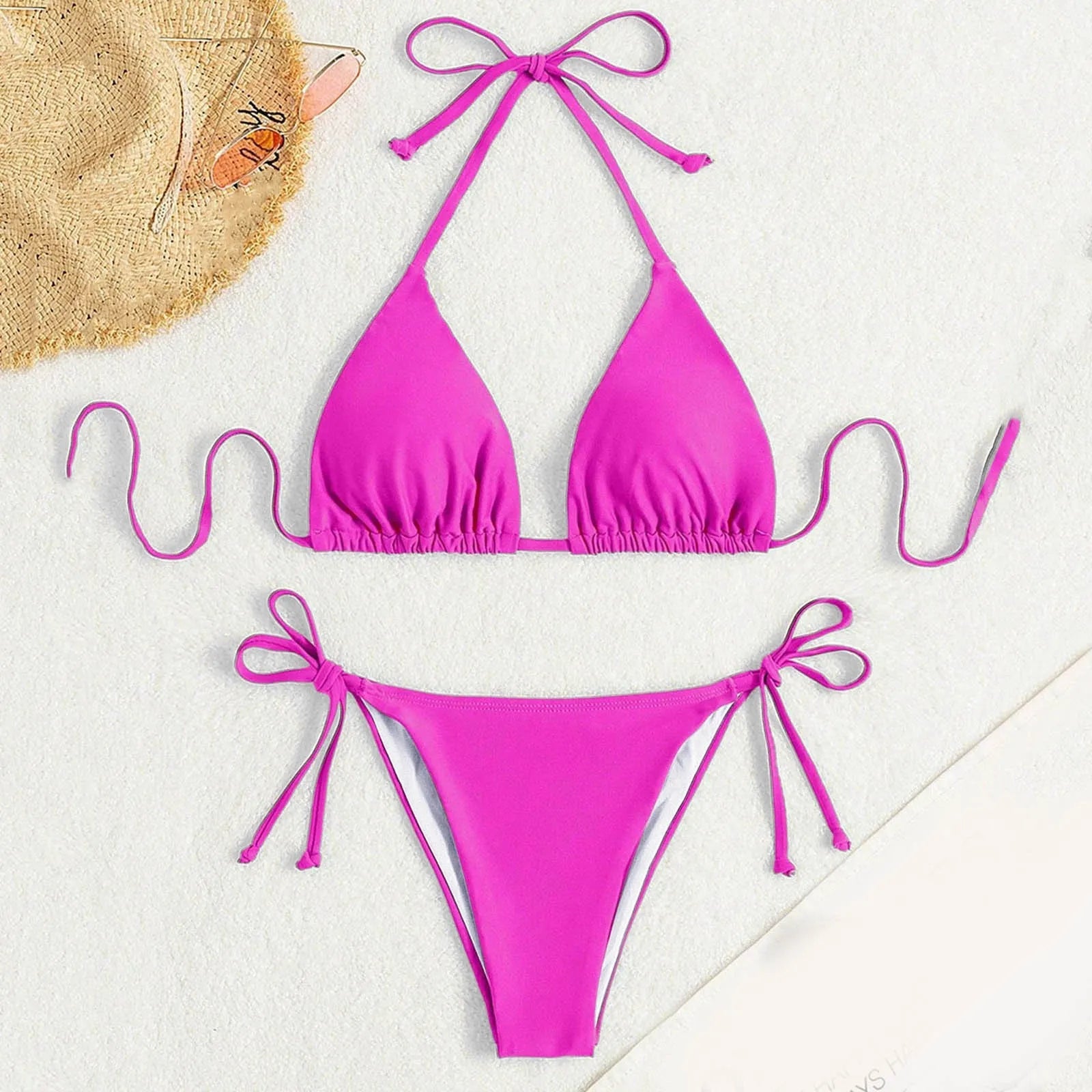 2 Piece Bikini Swimsuit Brazilian Pink Bikini Bather Bathing Suit For Women Triangle Top Thongs Swimsuits The Clothing Company Sydney