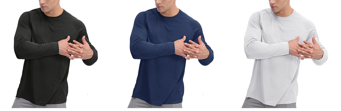Sun Protection T-shirts Summer UPF 50+ Men's Long Sleeve Quick Dry Athlectic Sports Hiking Performance T-shirts Tee Tops The Clothing Company Sydney