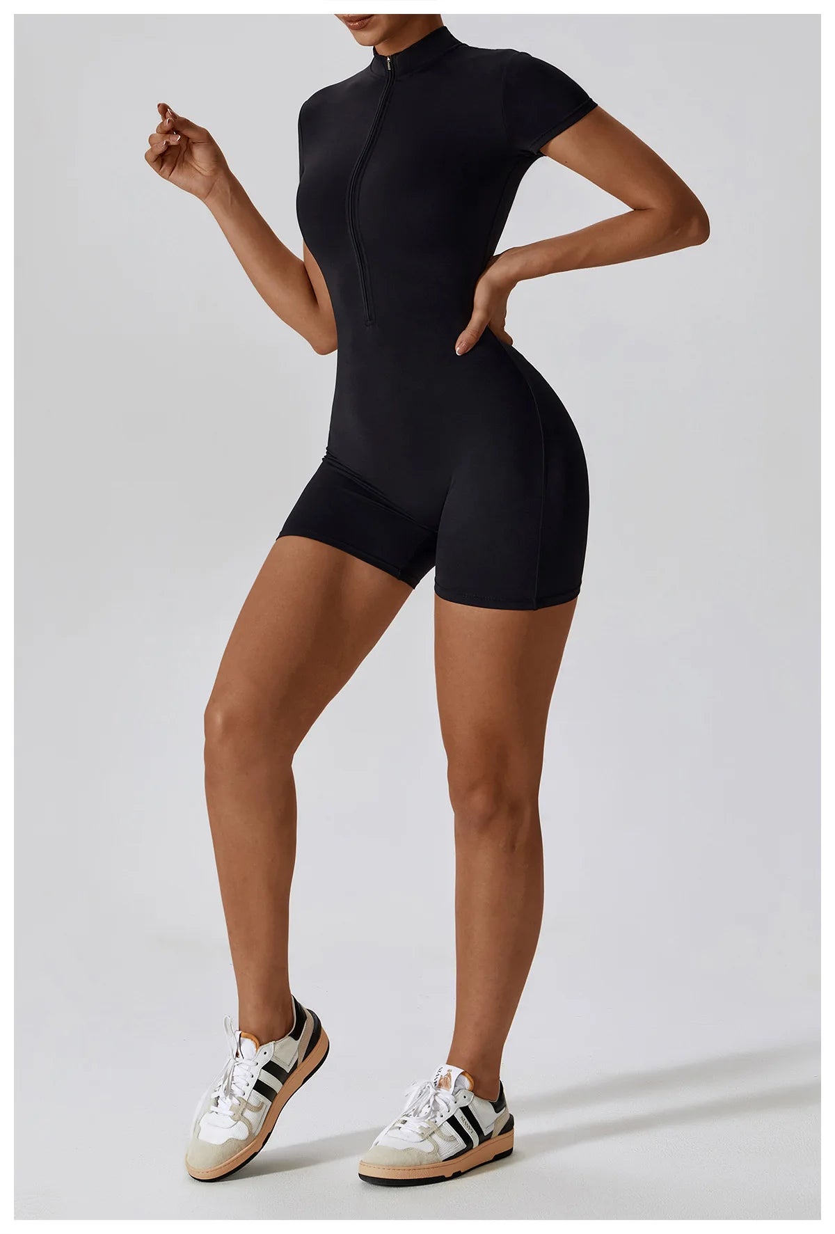 One Piece Jumpsuit Summer Short Sleeve Zipper Sports Wear Gym Fitness Bodysuits Women Dance Running Workout Clothes Yoga Suit The Clothing Company Sydney