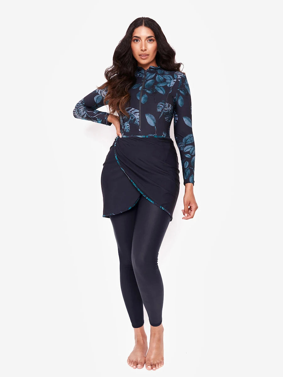 3 Piece Swimwear Women Full Length Patchwork Long Sleeves Sports Bathing Suit Quick Drying Swimsuit The Clothing Company Sydney
