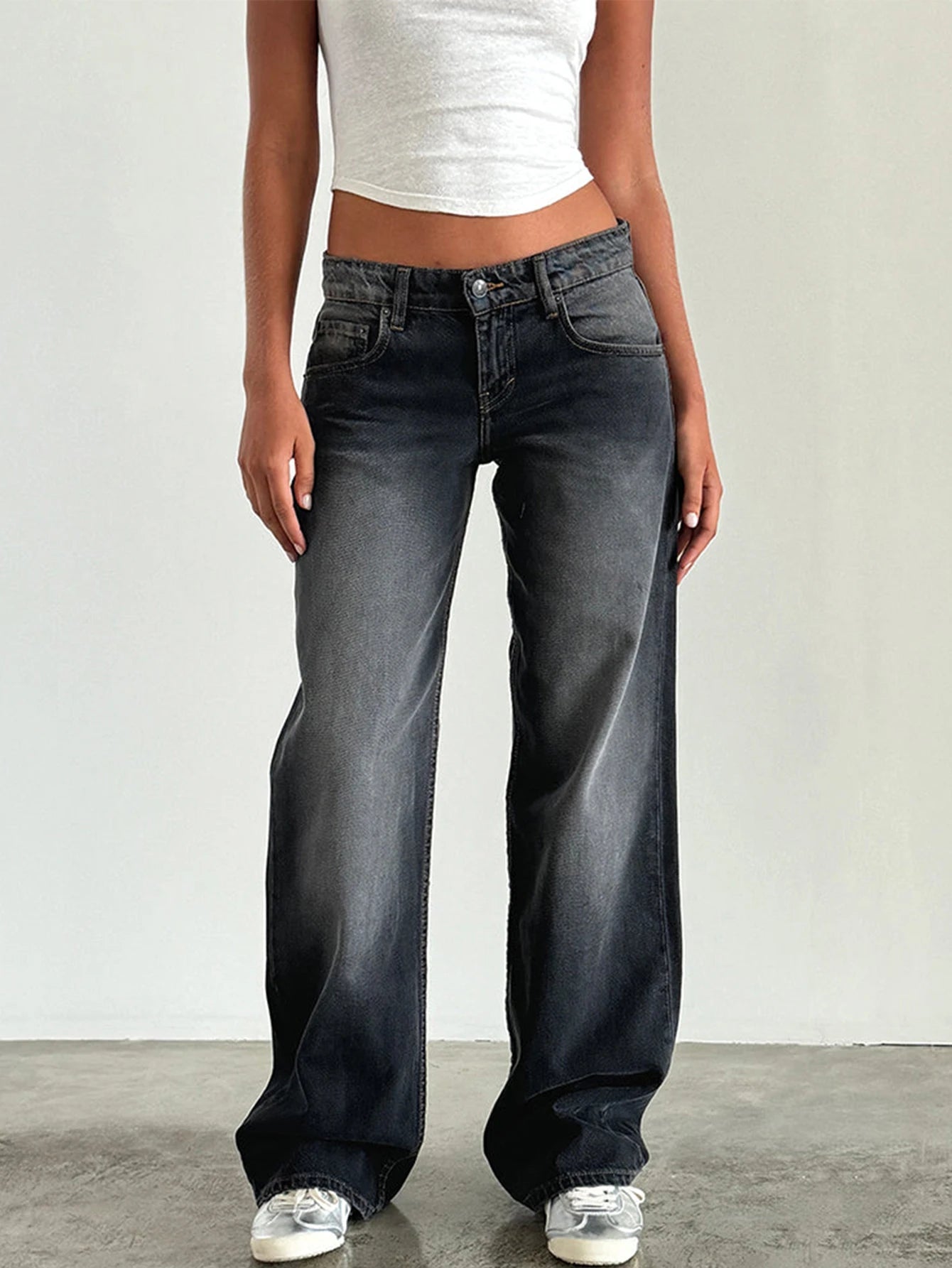 Y2K High Waist Baggy Jeans Women's Fashion Loose Denim Wide Leg Pants Casual Female Clothing The Clothing Company Sydney