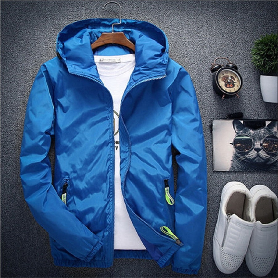 Jacket Men's Large Size Summer Bomber Spring Windbreaker cloth Streetwear Coat Hood 2022 Fashion Male Clothing 7XL Plus Size 6XL The Clothing Company Sydney