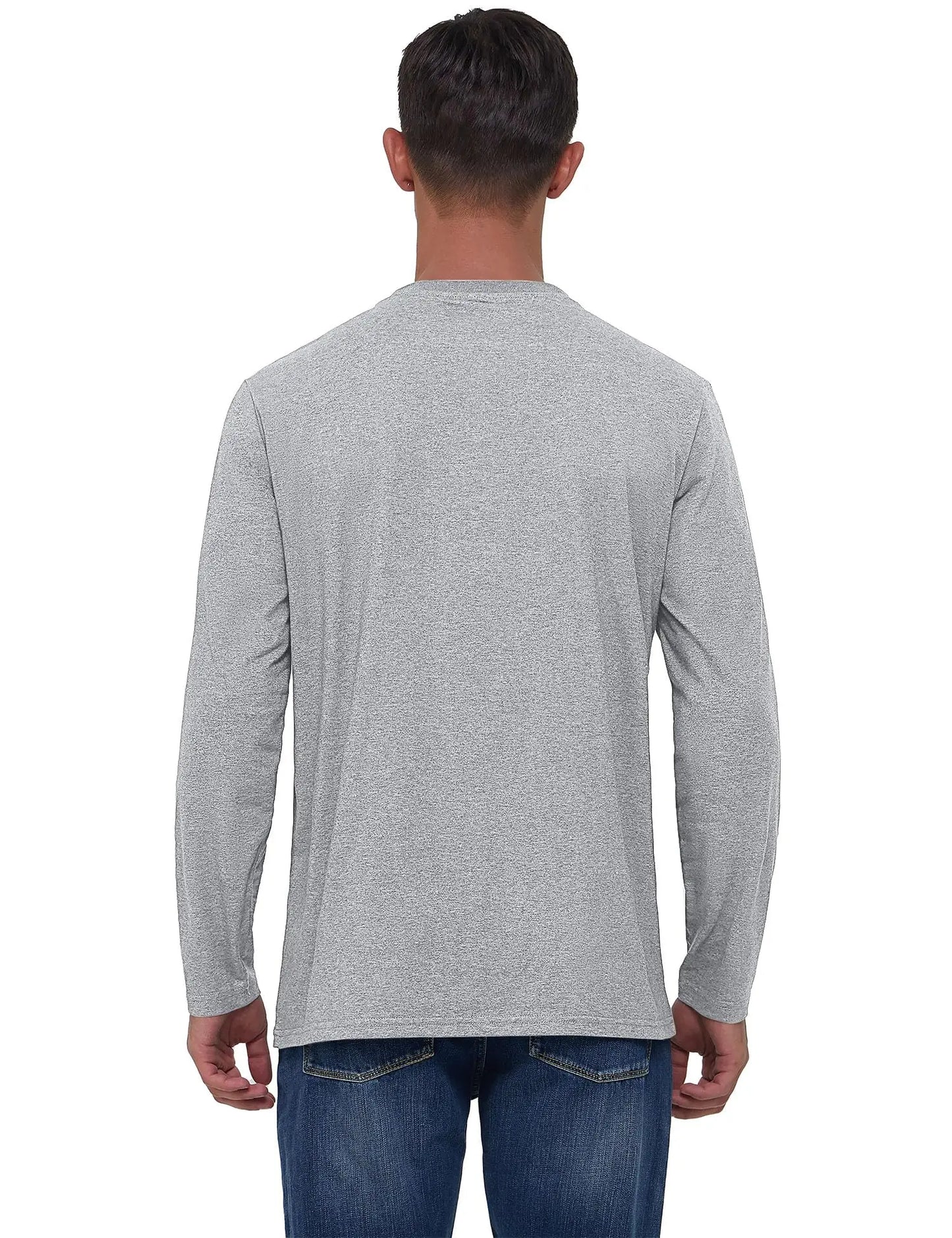 Long Sleeve Cotton T-shirt Mens Breathable Moisture Absorbing Casual T-shirt Spring Pullover Crew Neck Basic Tee Top The Clothing Company Sydney