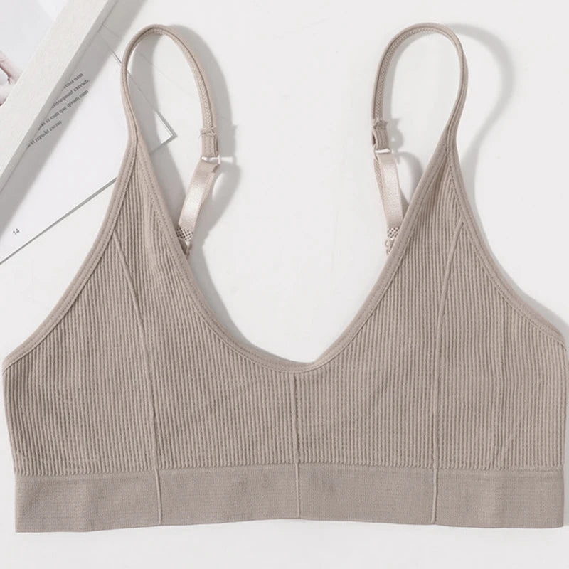 Seamless Tube Tops Bras U-shaped Back Lingerie Bralette Adjust Strap Bandeau Bra Ribbed Sports Underwear The Clothing Company Sydney