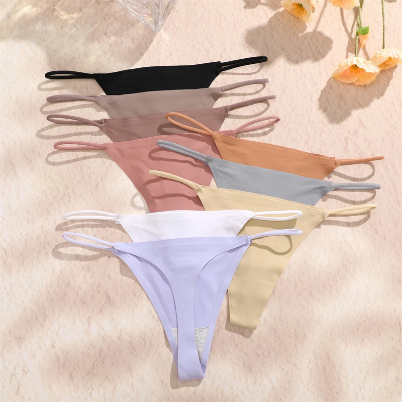 3 Pack Women Seamless Thongs Low Waist Bikini Panties Female Underpants T-back Underwear - The Clothing Company Sydney