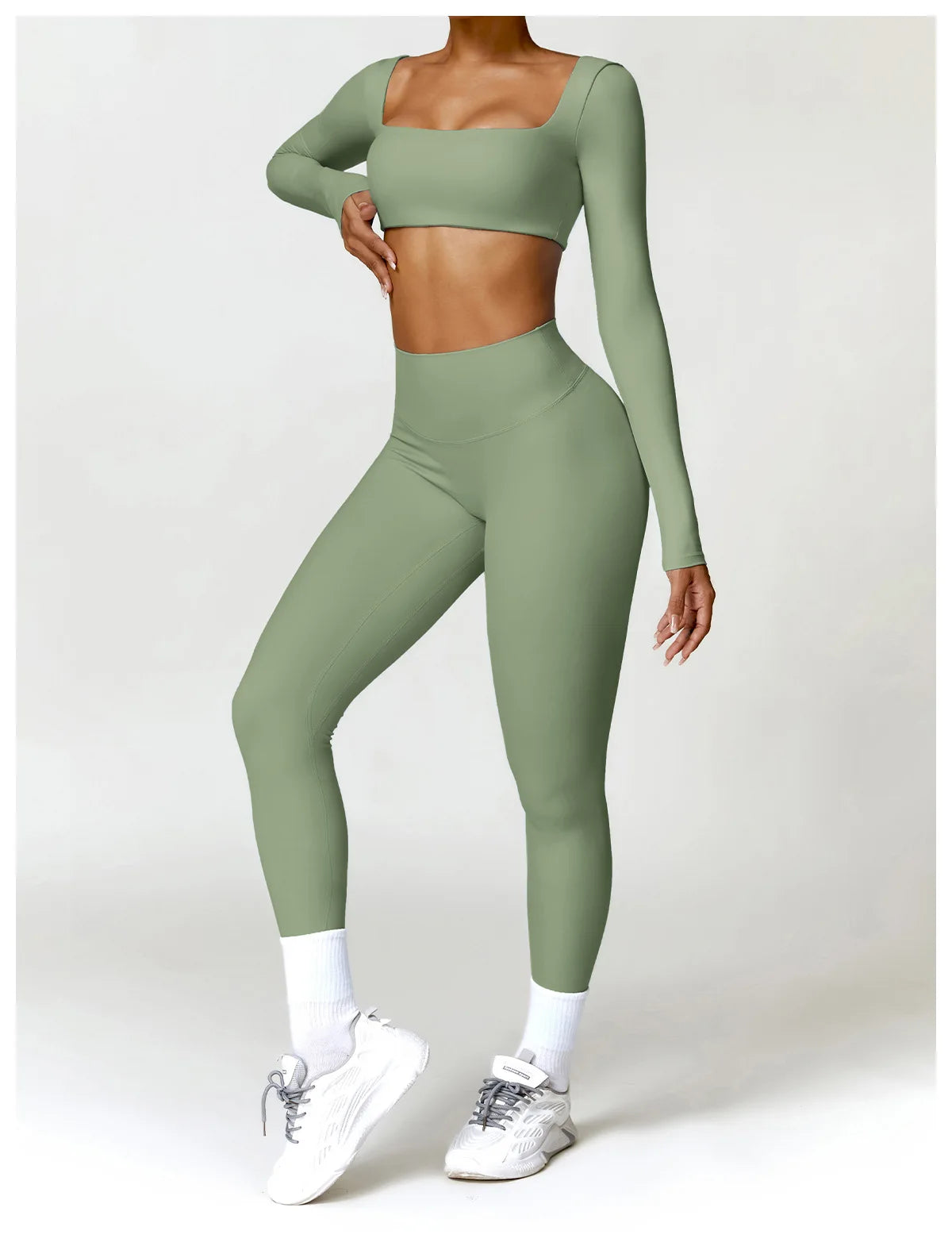 2 Piece Yoga Suit Sports Set Women Quick-Drying Gym Set Tracksuit Running Workout Long Sleeve Sports Shirt Clothing - The Clothing Company Sydney