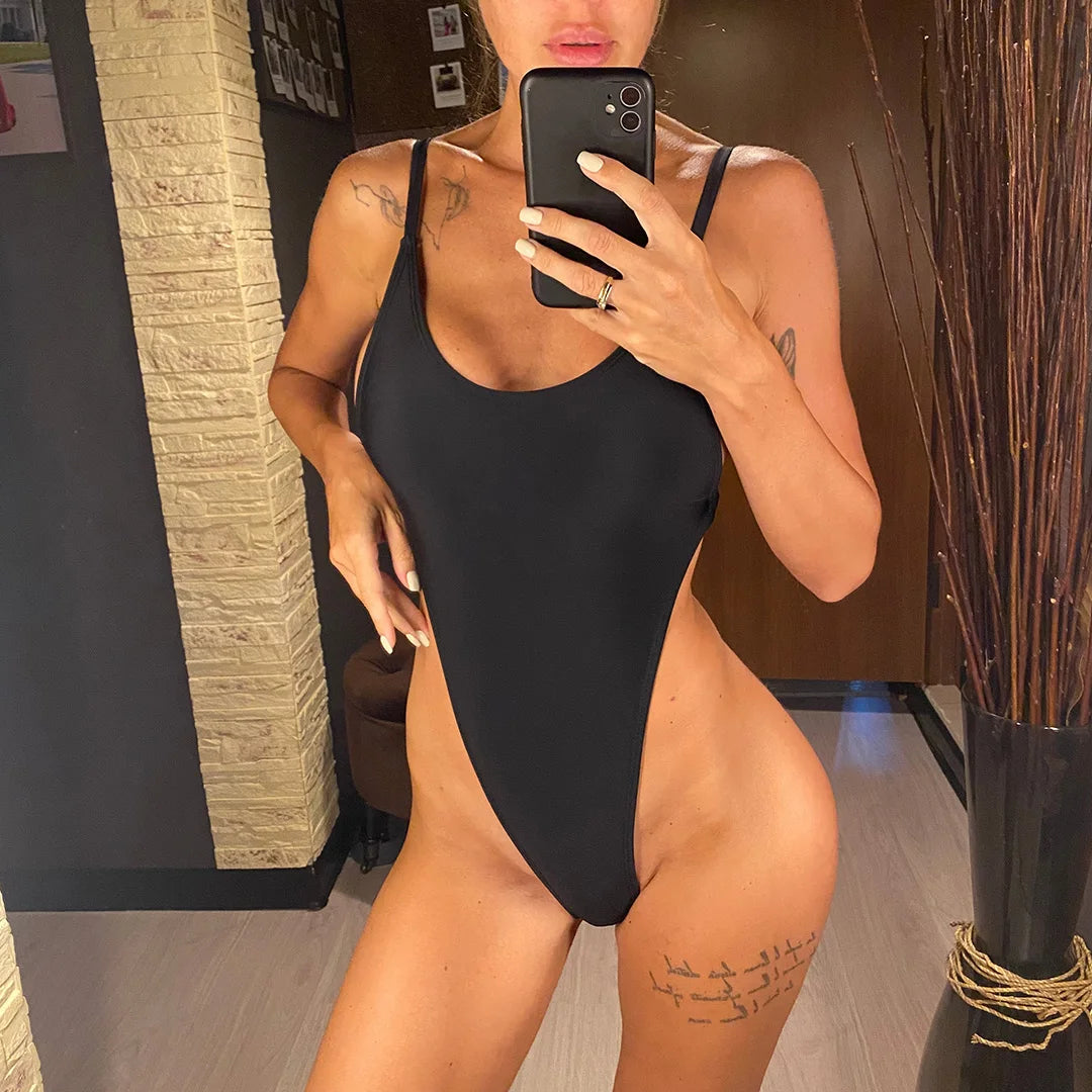 Backless String Mini Micro Thong Women Swimwear One Piece Swimsuit Female Bather Bathing Suit