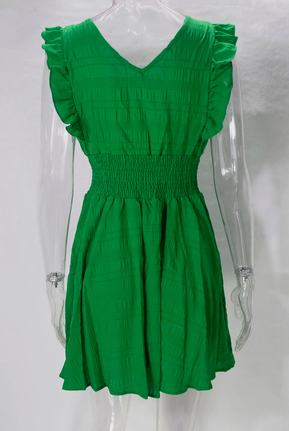 Elegant Short Summer Casual Slim Red Sleeveless Holiday Beach Dress Fashion V Neck A-line Dresses - The Clothing Company Sydney