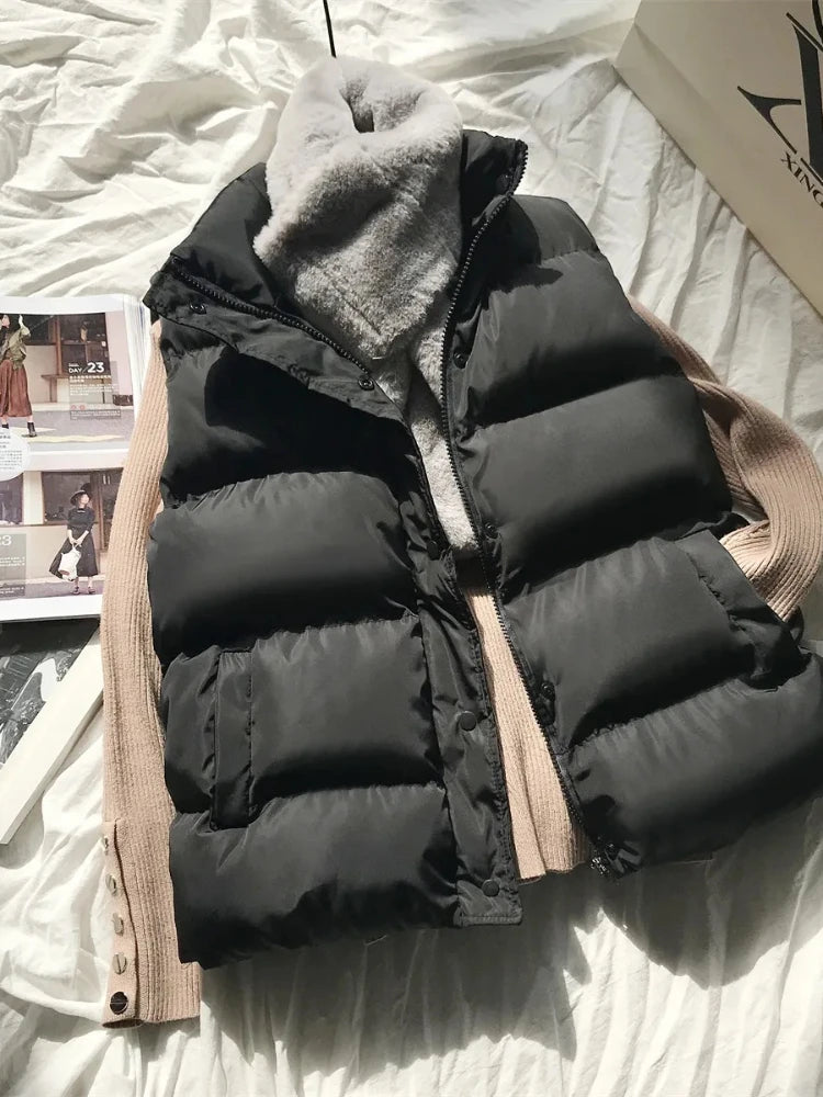 Women's Winter Warm Cotton Padded Puffer Vests Sleeveless Parkas Jacket The Clothing Company Sydney
