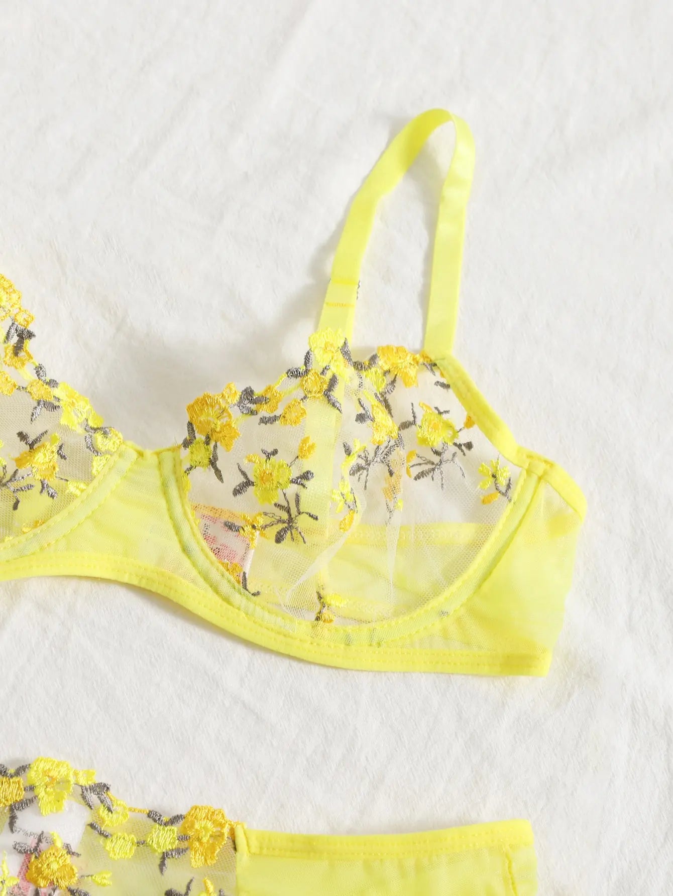 Lace Transparent Underwear Fairy Embroidery Brief Sets Delicate Bra Kit Push Up Bra Lingerie Set - The Clothing Company Sydney