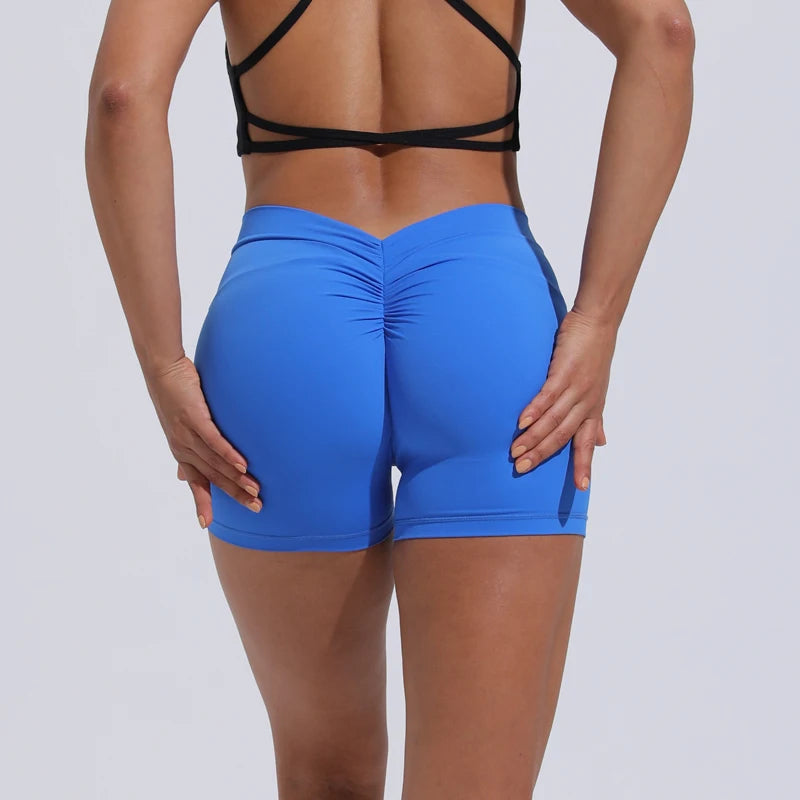 V-Back shorts High waist yoga women's training sports fitness pants Activewear Short - The Clothing Company Sydney