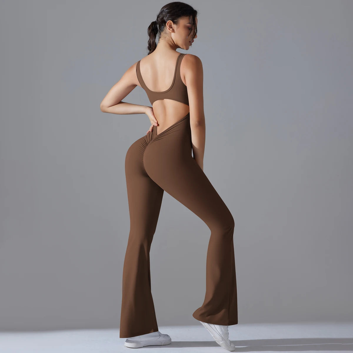 V Back Jumpsuit Gym Set Women Training Yoga Suit Sportswear Sports Fitness Rompers Stretch Workout Bodysuits The Clothing Company Sydney