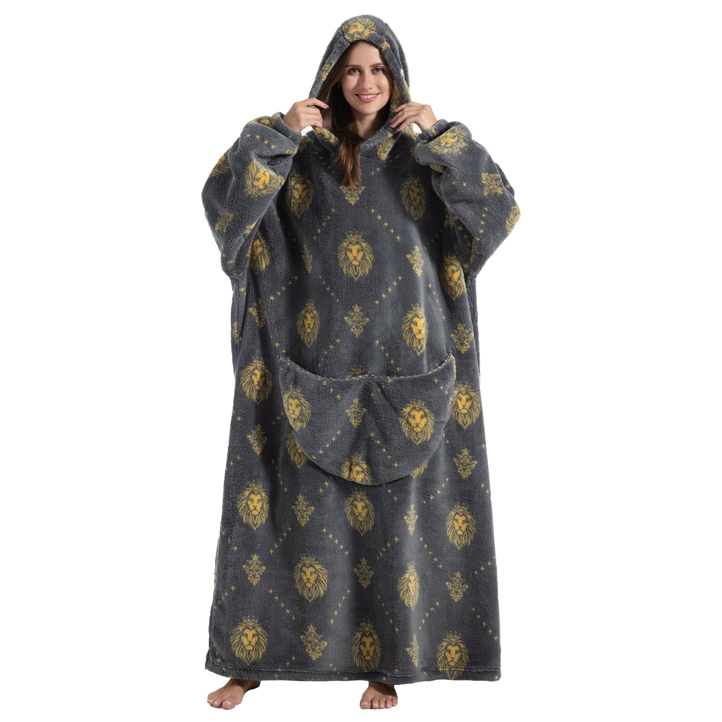 Super Long Hoodie Blanket Flannel Blanket with Sleeves Winter Hooded Sweatshirt Pullover Giant Oversized Blanket The Clothing Company Sydney