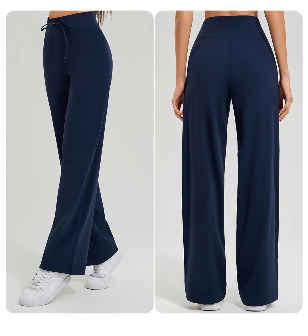 Women's High Waist Yoga Pants Gym Loose Running Yoga Pants Double Side Brushed with Pockets Pants Ties The Clothing Company Sydney