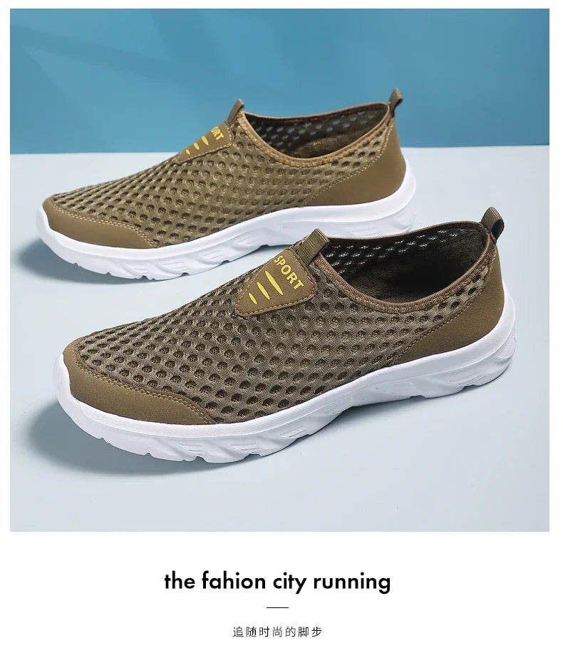 Lightweight Casual Breathable Slip on Male Casual Sneakers Anti-slip Men's Flats Outdoor Walking Shoes - The Clothing Company Sydney