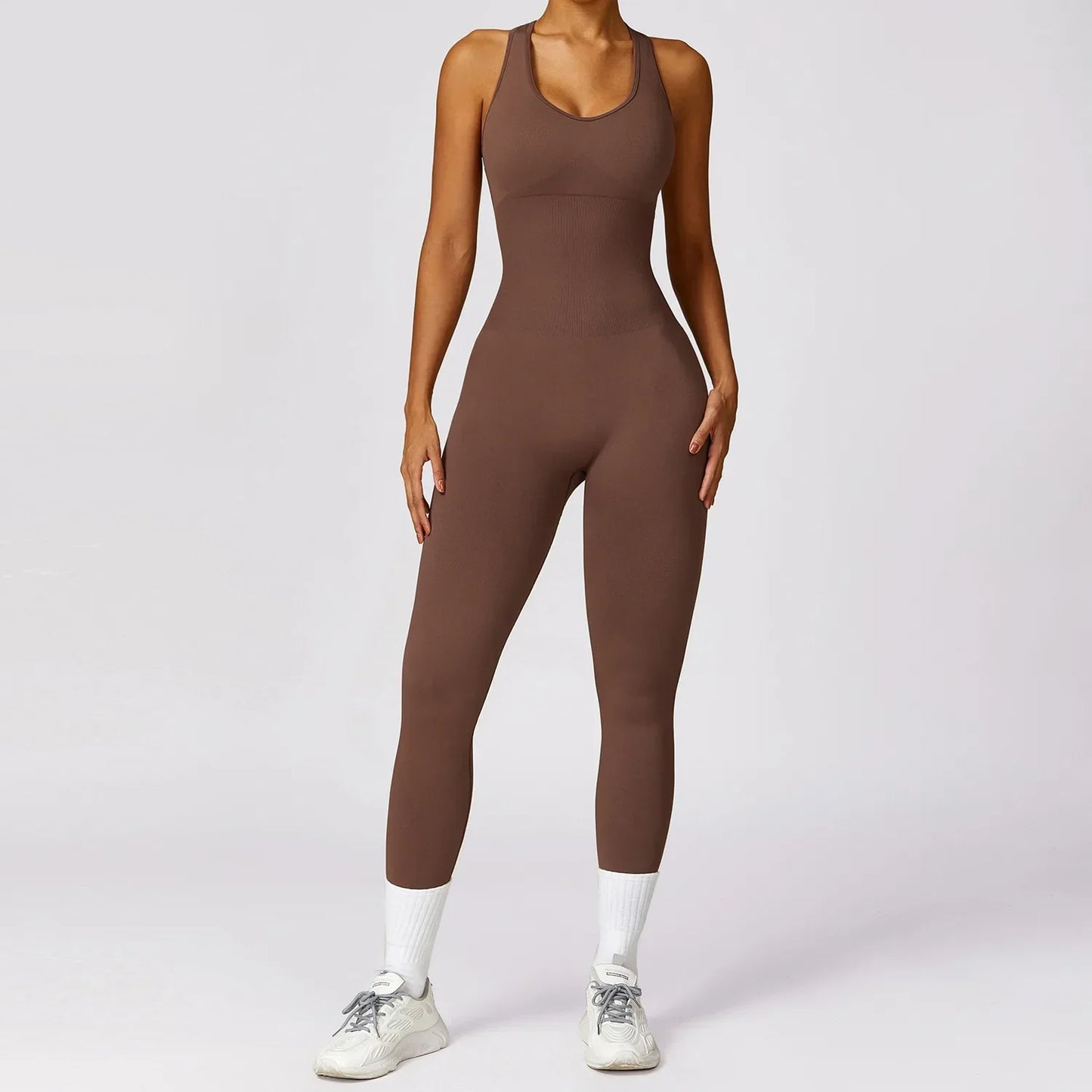 Seamless Gym Sport Jumpsuit Women Sportswear Hollow Backless Scrunch Fitness Overalls Push Up One Pieces Outfit Yoga Wear The Clothing Company Sydney
