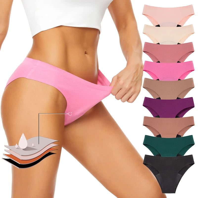 3 Pack Seamless Cotton Menstrual Panties 4-Layer Leakproof Fast Absorption Period Panties Mid-Rise Incontinence Underwear The Clothing Company Sydney
