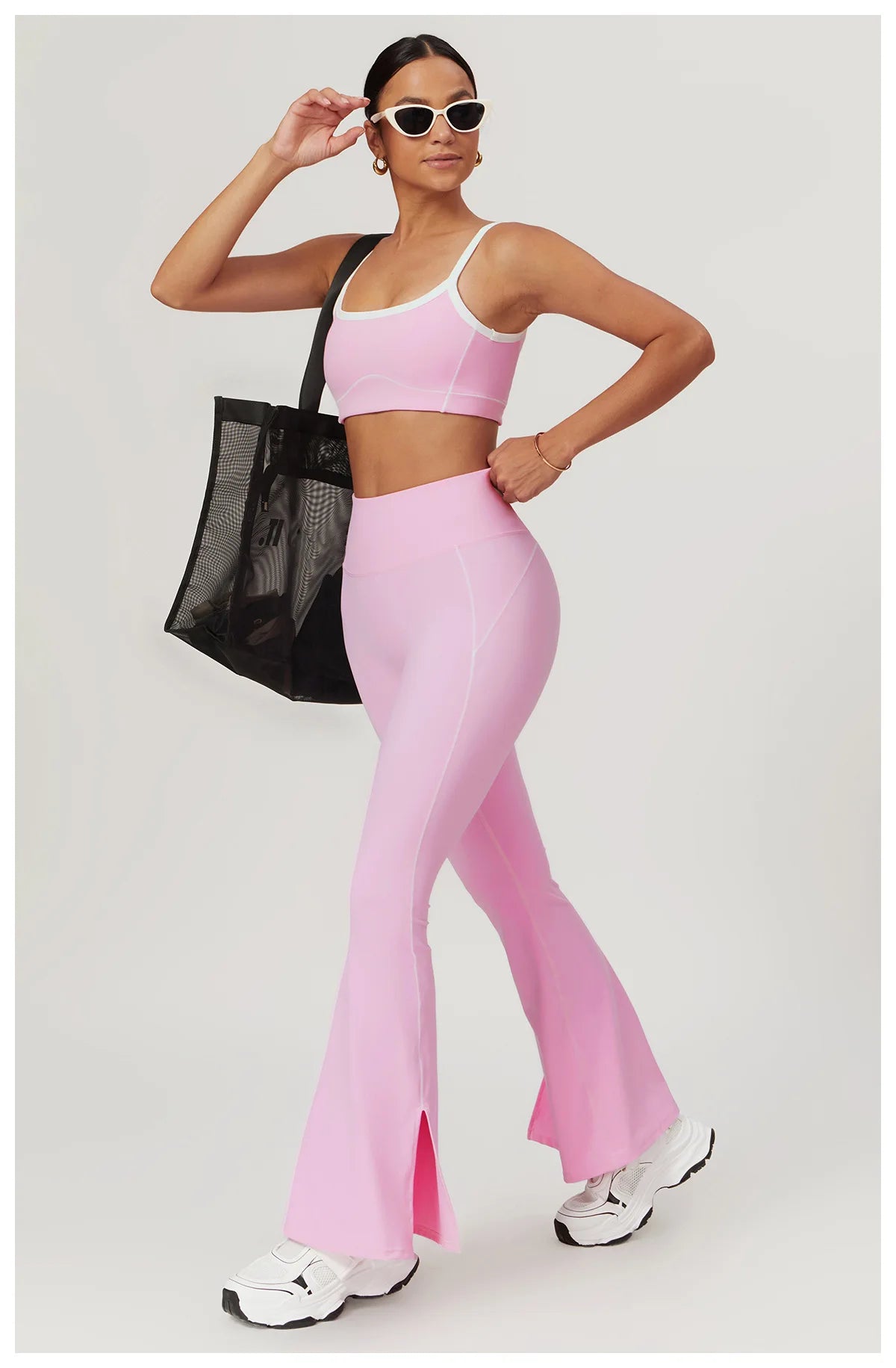 2 Piece Yoga Set Women Sport Bra Gym Workout Legging High Waist Wide Flare Pant Fitness Sports Shorts Active Wear Suit The Clothing Company Sydney