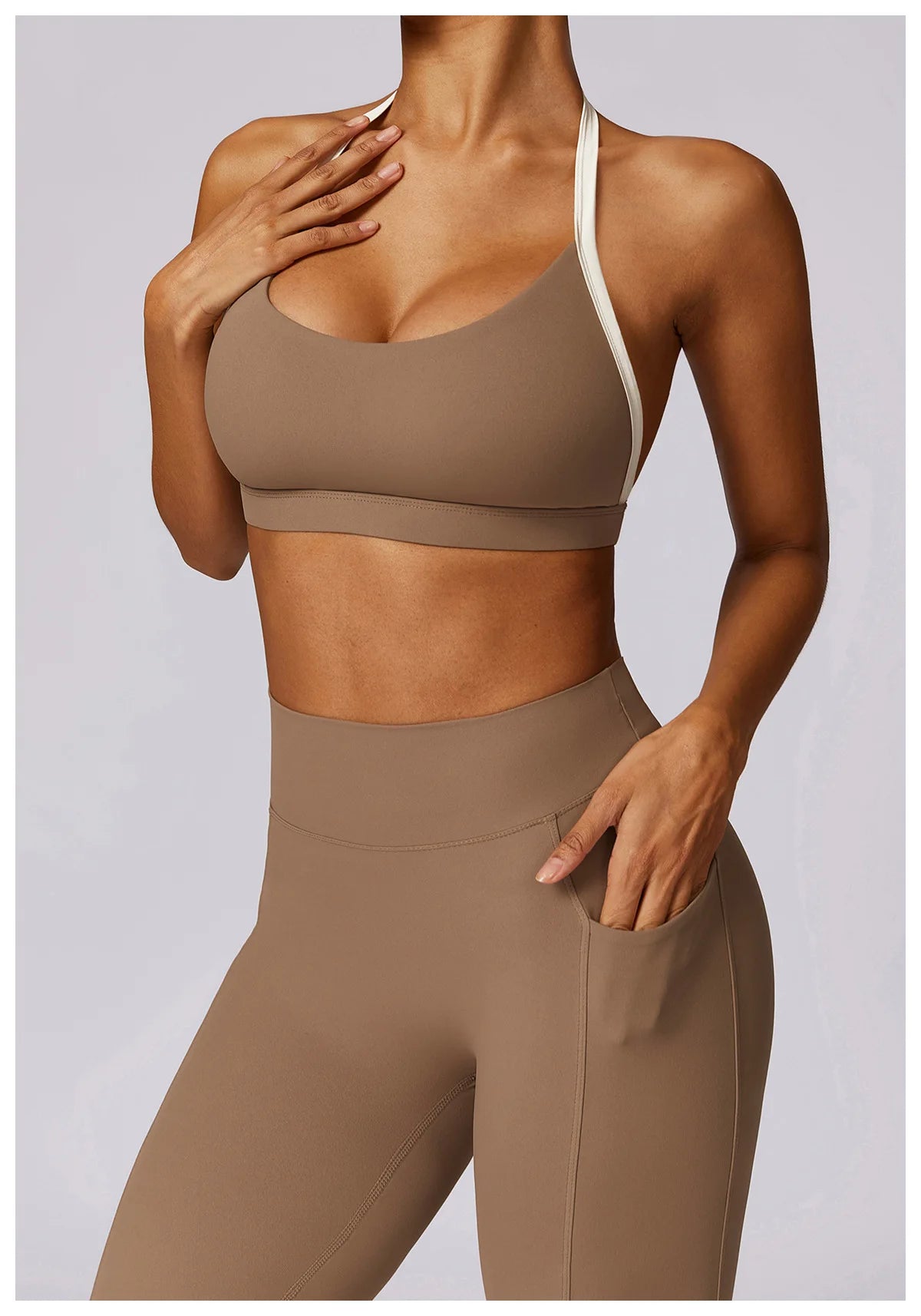 2 Piece Womens Tracksuit Yoga Set Workout Sportswear Gym Clothing Fitness Long Sleeve Crop Top High Waist Leggings Sports Suits - The Clothing Company Sydney
