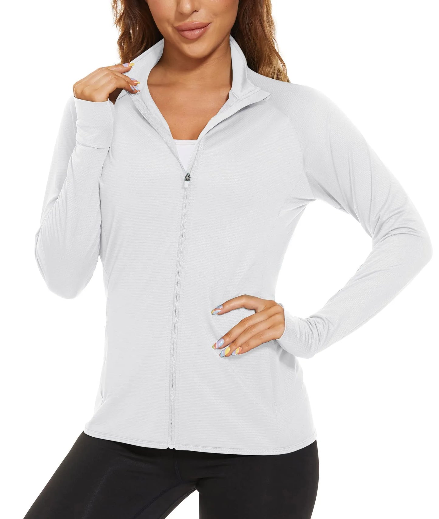 UPF 50+ Sun Protection Summer Shirts Women's Long Sleeve Shirts Full Zip Casual Jackets Zipper Pockets Golf Athlete Tops The Clothing Company Sydney