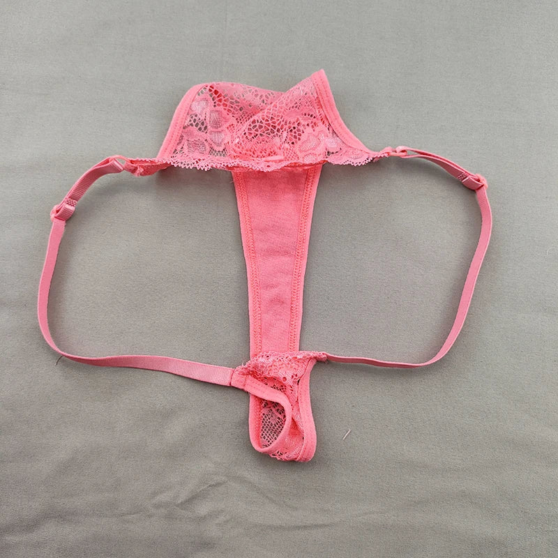3 Pack Women's Lace Hollow Out Thongs Thin Sheer G-Strings Ultra-low Rise Seamless Panties Perspective Bow Knickers - The Clothing Company Sydney