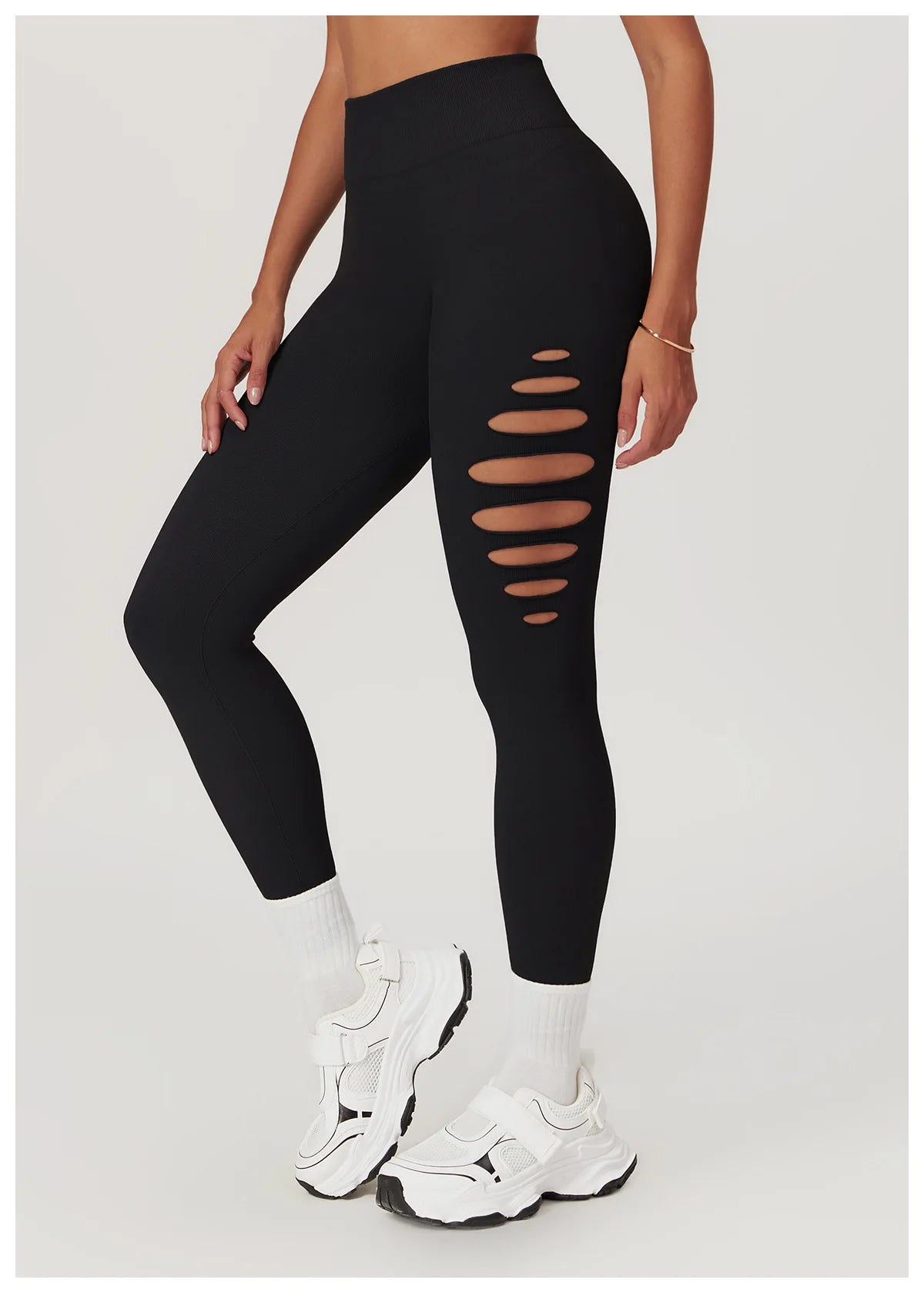Seamless High-Waist Yoga Leggings – Hollow-Out Push-Up Workout Tights for Women - The Clothing Company Sydney