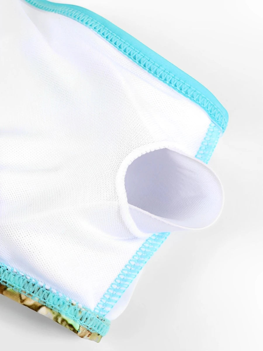 3 Pieces High Waist Bikini Printed Swimsuit Swimwear Beachwear - The Clothing Company Sydney