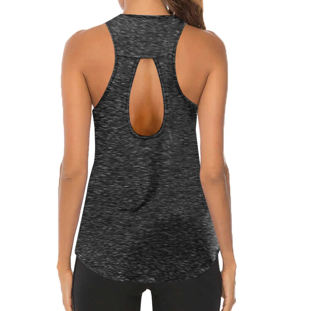 Women's Yoga Tops Loose Thin Sports Vest Breathable Sleeveless T-shirt Gym Fitness Running Shirts Tank Tops - The Clothing Company Sydney
