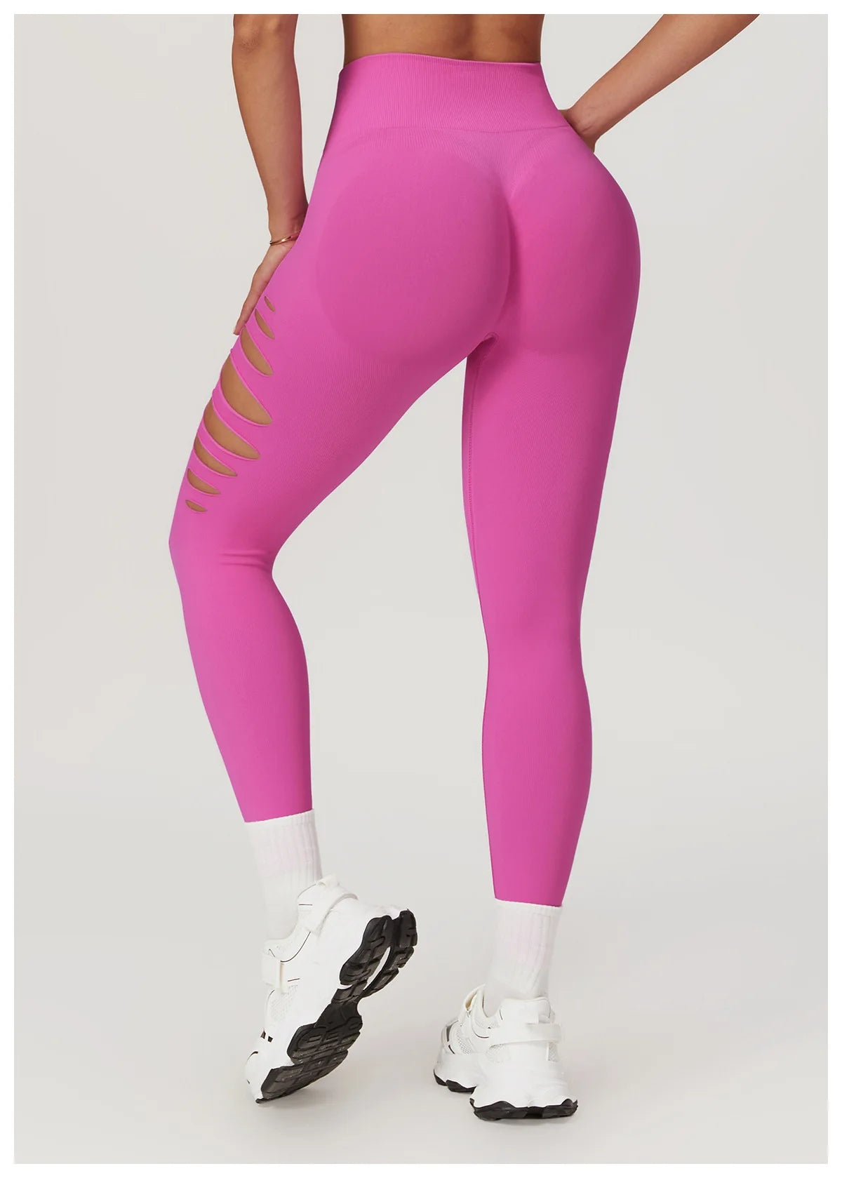 Seamless High-Waist Yoga Leggings – Hollow-Out Push-Up Workout Tights for Women - The Clothing Company Sydney