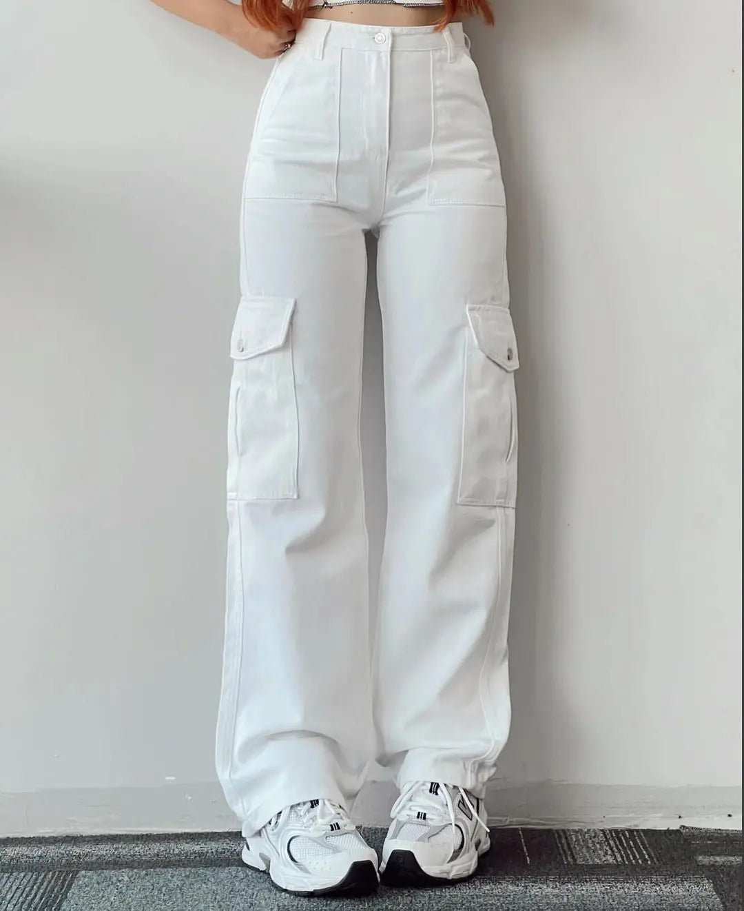 Y2K Women Vintage Cargo Pants Streetwear Parachute Pants Beige Sweatpants Wide Leg Joggers Trousers The Clothing Company Sydney