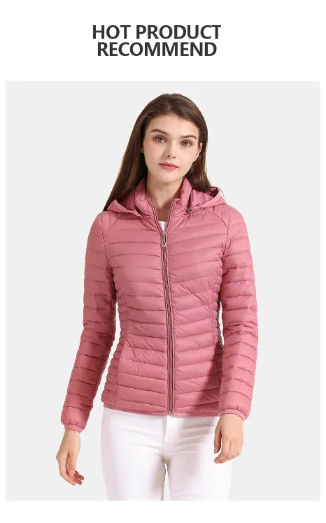 Winter Parka Ultralight Padded Puffer Jacket For Women's Coat With Hood Outdoor Warm Lightweight Outwear With Storage Bag The Clothing Company Sydney