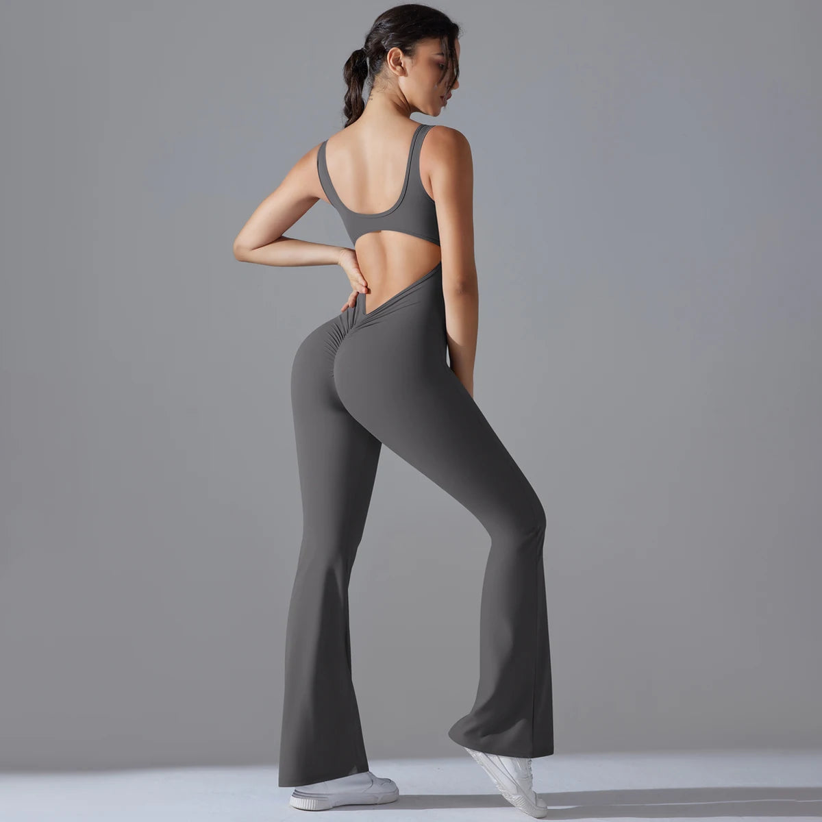V Back Jumpsuit Gym Set Women Training Yoga Suit Sportswear Sports Fitness Rompers Stretch Workout Bodysuits The Clothing Company Sydney