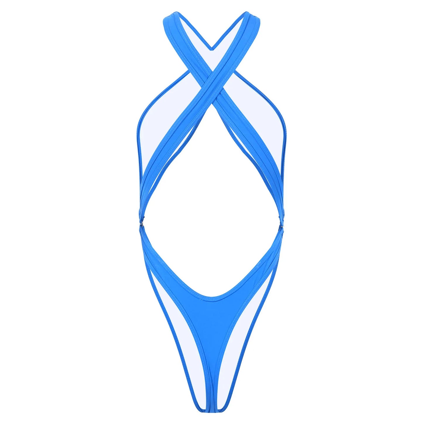 One Piece Womens Bodysuit High Cut Tight Monokini Summer Swimsuit Party Romper Swimwear - The Clothing Company Sydney