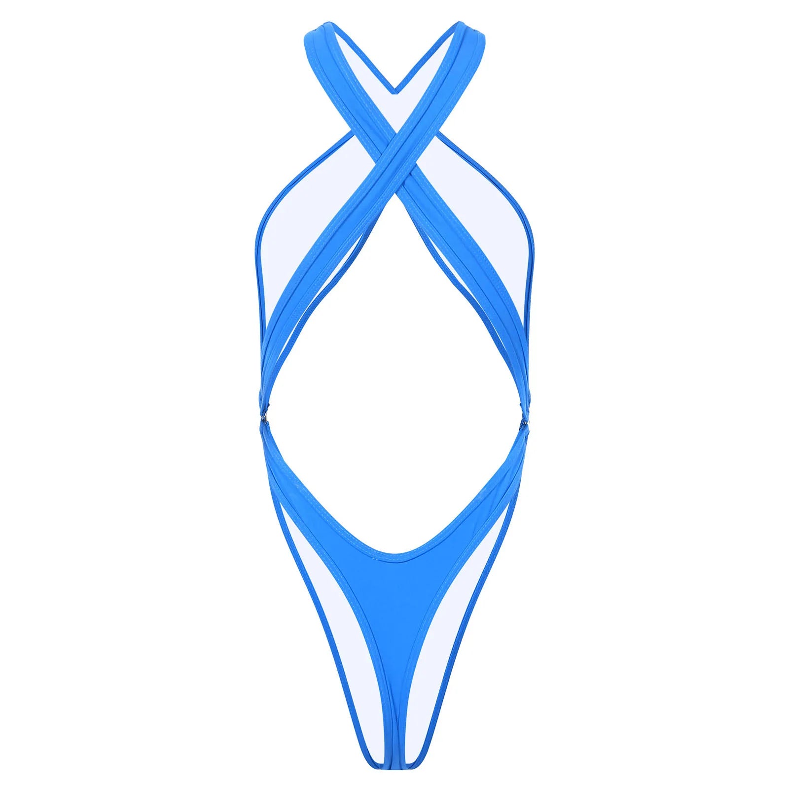 One Piece Womens Bodysuit High Cut Tight Monokini Summer Swimsuit Party Romper Swimwear - The Clothing Company Sydney