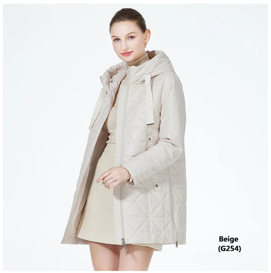 Women's Padded Coat Autumn Mid-Length Loose Parka Light Cotton Quilted Jacket - The Clothing Company Sydney