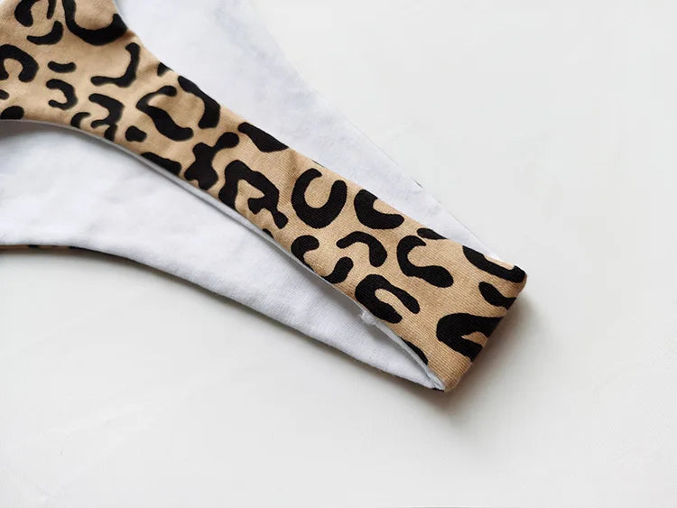 5 Pack Cotton G String Leopard Women Panties Flower Briefs Thong Low Waist T-back Underwear Seamless Lingerie - The Clothing Company Sydney