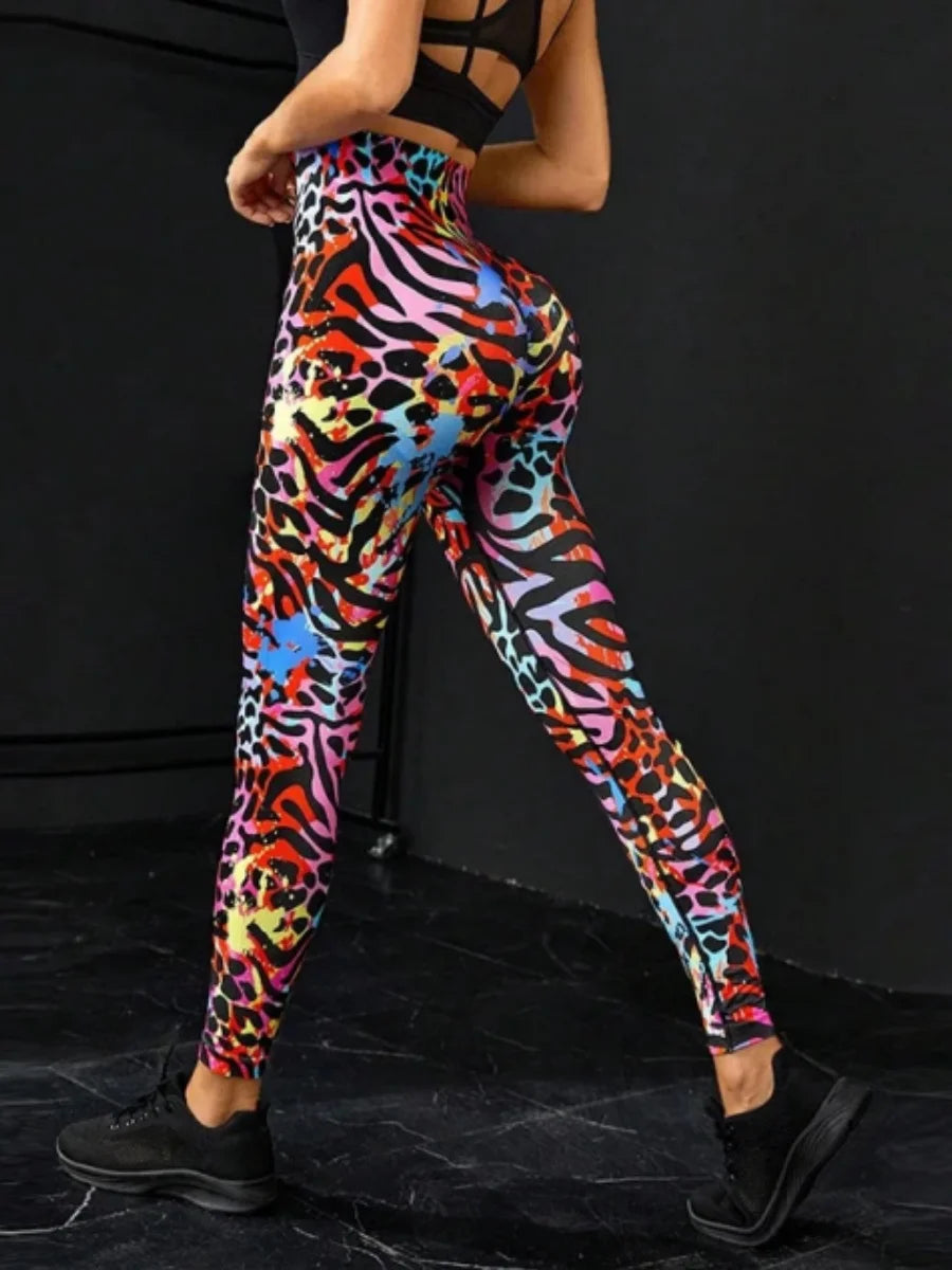 Women's 3D Print Tie Dye Sports Seamless High Waist Fitness Push Up Leggings Gym Clothing Workout Tights Pants - The Clothing Company Sydney