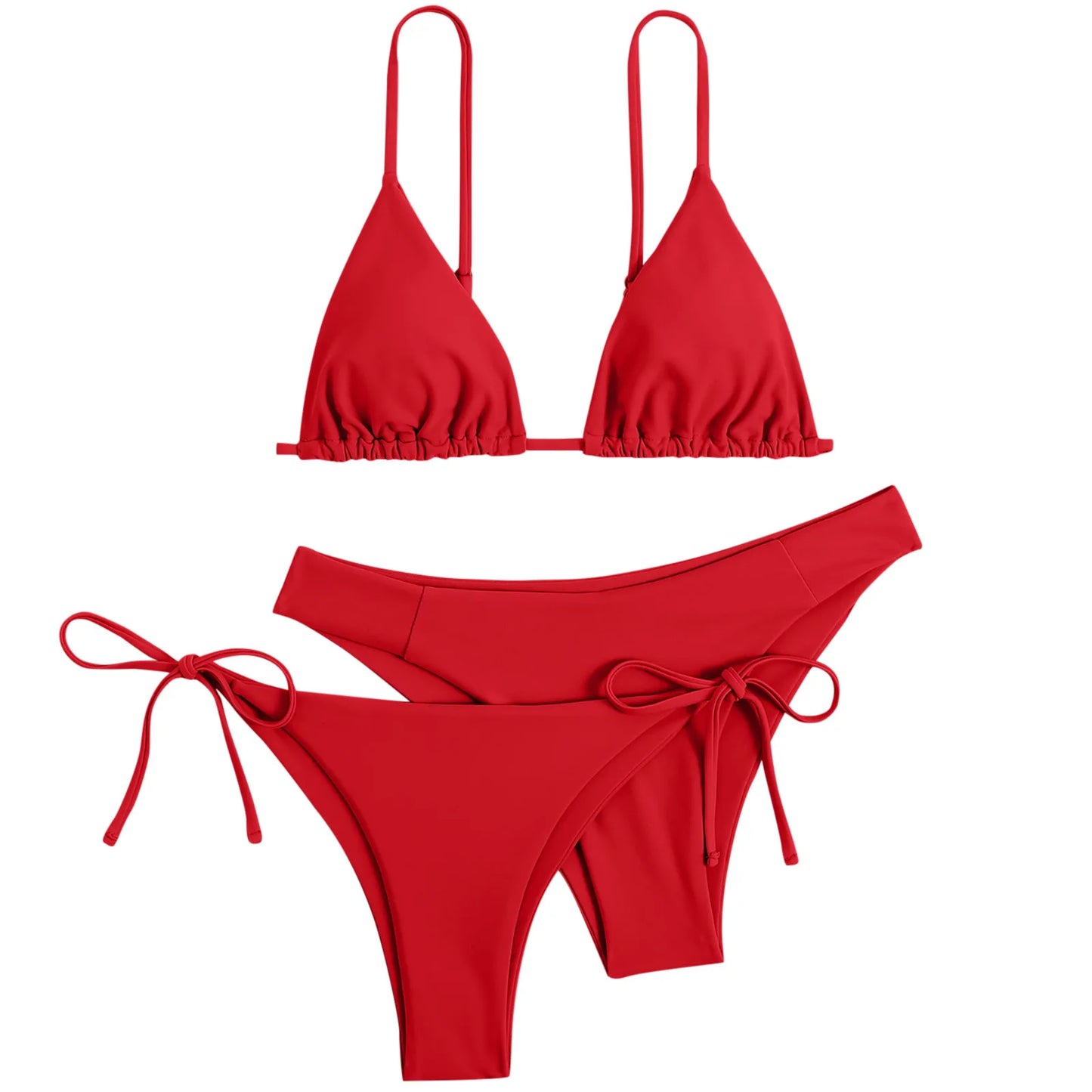 3 Piece Bikini Set Women Solid Blue Purple Push Up Bandage Triangle Swimsuit Brazilian Beach Bathing Suit Swimwear - The Clothing Company Sydney
