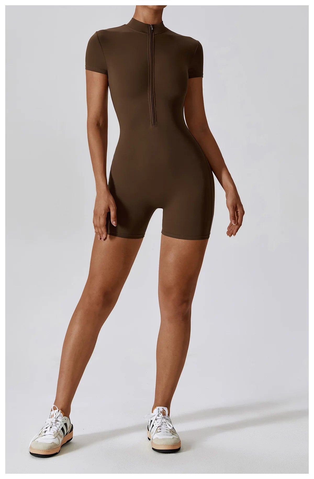 One Piece Jumpsuit Summer Short Sleeve Zipper Sports Wear Gym Fitness Bodysuits Women Dance Running Workout Clothes Yoga Suit The Clothing Company Sydney