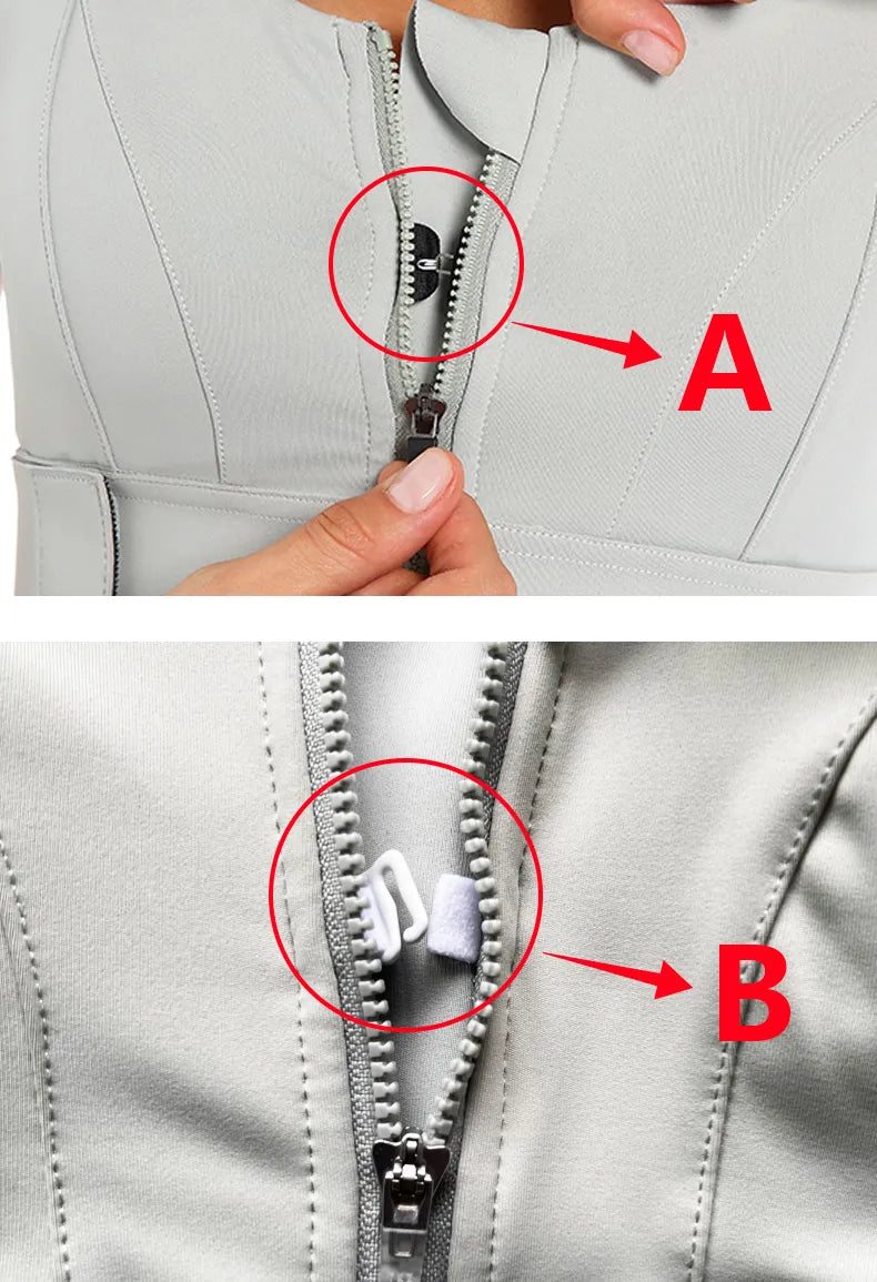 Large Size High-strength Sports Bra Women's Shockproof Running Big Chest Small Front Zipper Fitness Yoga Clothing Vest Underwear - The Clothing Company Sydney