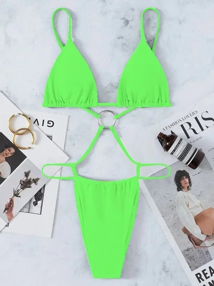Extreme Mini Micro String Women Swimwear One Piece Swimsuit Female Cross Backless Monokini High Cut Bathing Suit The Clothing Company Sydney