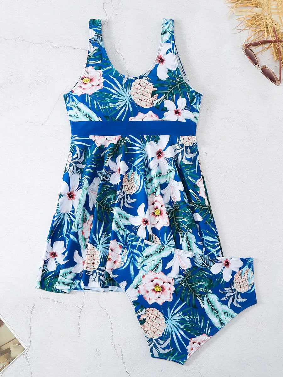 Floral Tankini Set 2 Piece Women Swimsuit High Waist Swimwear Bathers Bathing Swimming Suit Summer Beachwear - The Clothing Company Sydney